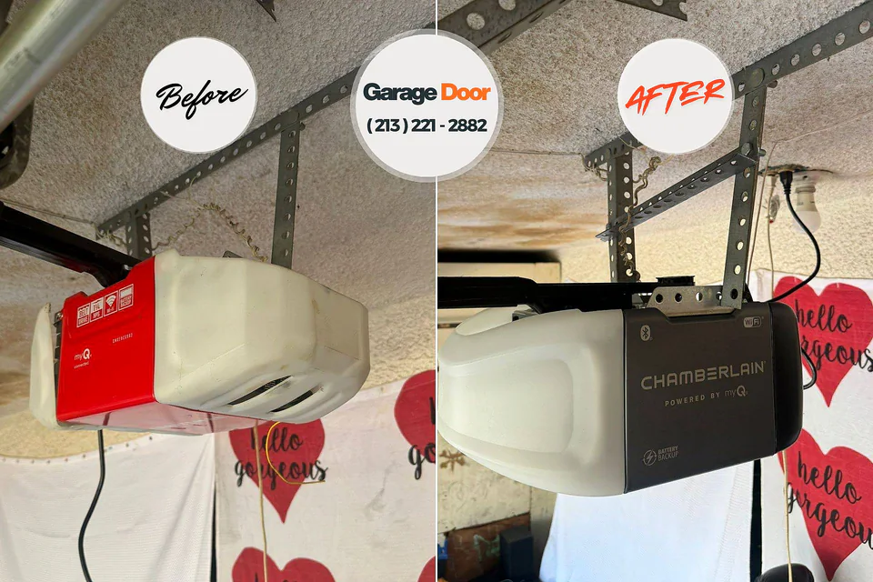 Before and after: garage door repair Cecil-Bishop, PA